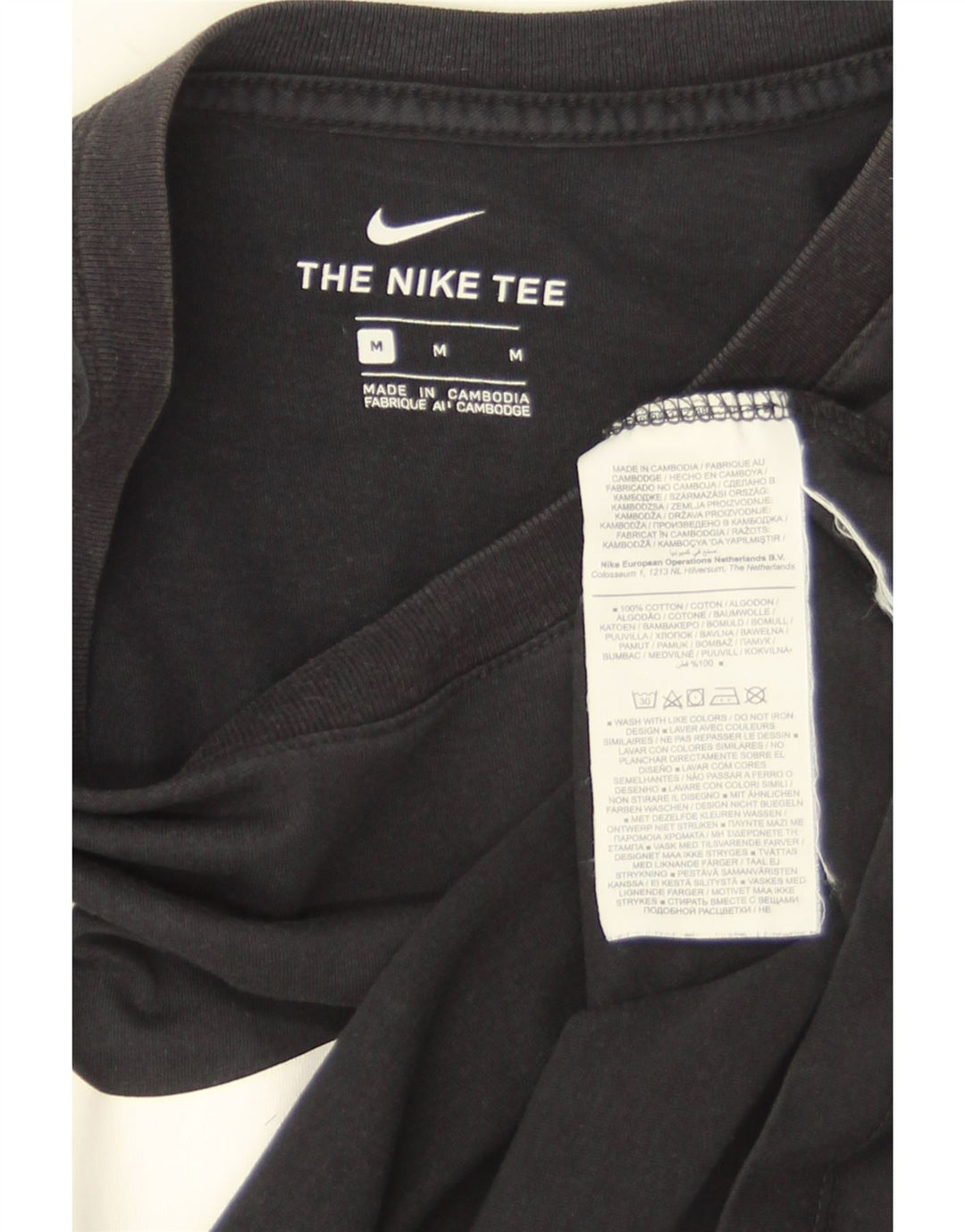Nike T-shirt graphique Swoosh pour homme en coton noir moyen