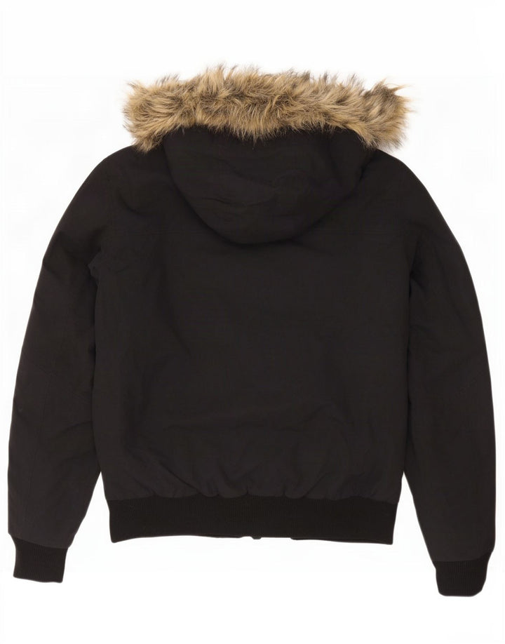 Jack Wolfskin Veste bomber à capuche pour homme UK 36/38 Medium Noir Polyamide