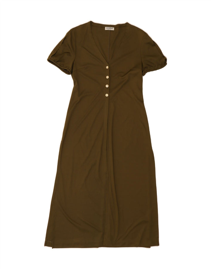 ELISA LANDRI Womens Maxi Dress UK 12 Medium Khaki Vintage Elisa Landri and Second-Hand Elisa Landri from Messina Hembry 