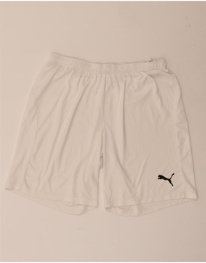 Puma Short de sport pour homme Large Blanc Polyester