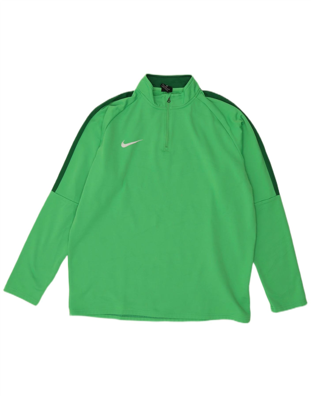Nike Dri Fit Zip Neck Pull Survêtement Top XL Vert Colorblock