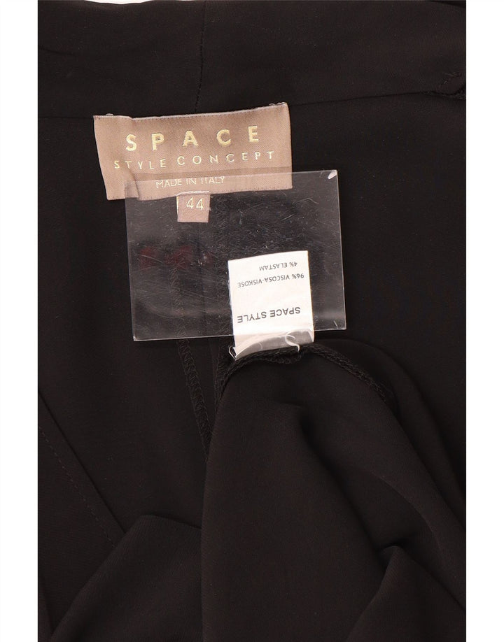 VINTAGE Robe Asymétrique Sans Manches Femme IT 44 Viscose Noir Moyen