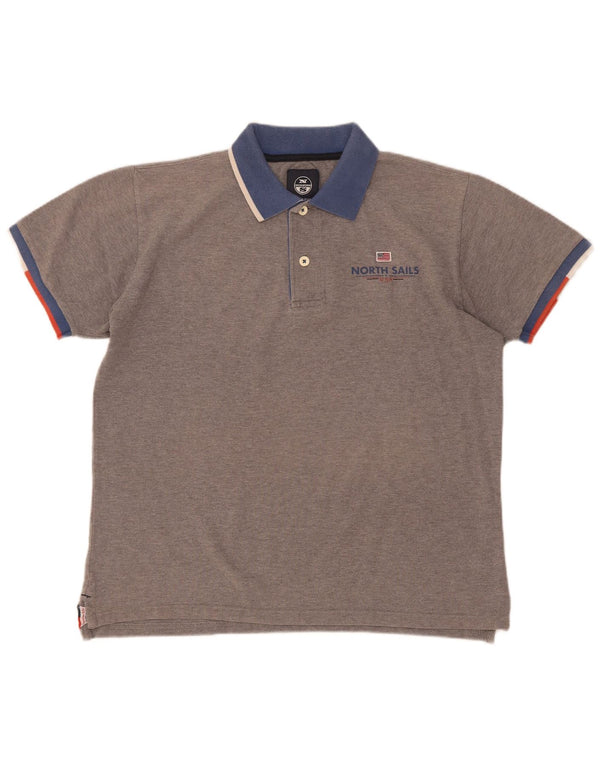 North Sails Polo Homme Large Gris Colorblock Coton