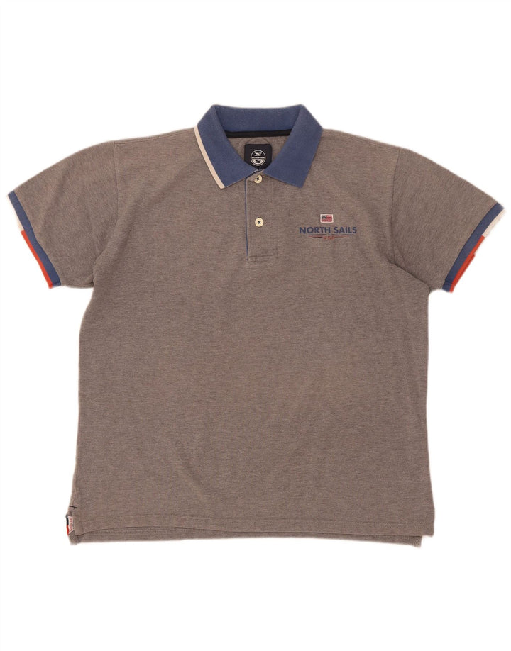 North Sails Polo Homme Large Gris Colorblock Coton