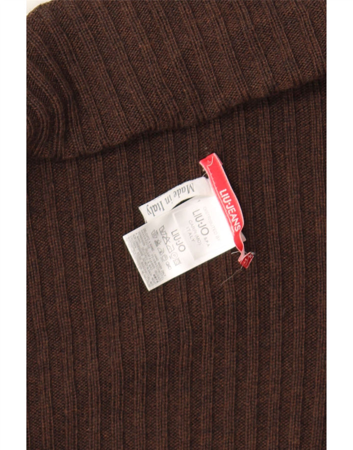 LIU JO Womens Open Cardigan Sweater UK 14 Medium Brown Wool Vintage Liu Jo and Second-Hand Liu Jo from Messina Hembry 