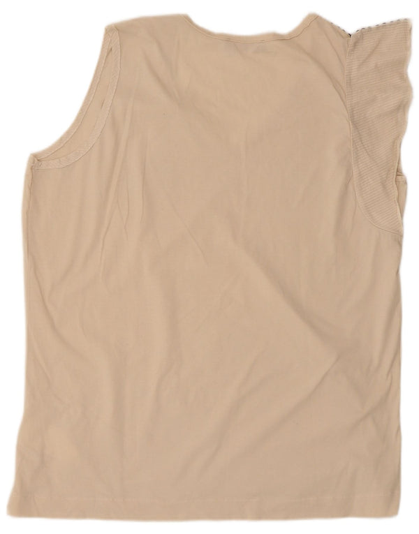 Trussardi Jeans T-Shirt Femme UK 18 XL Beige Coton
