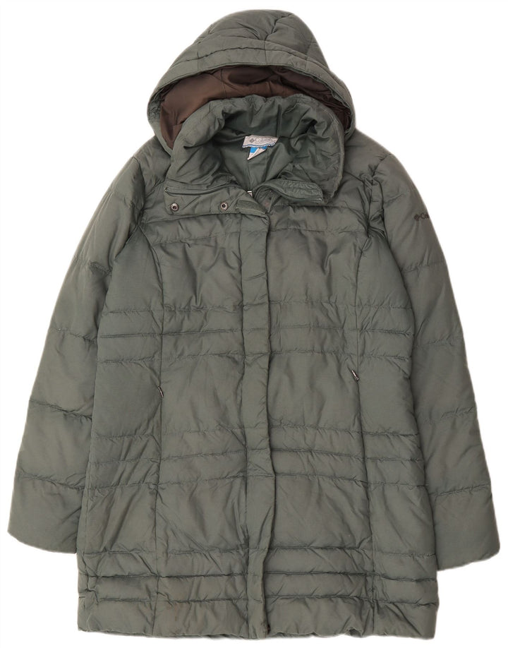 Columbia Manteau rembourré à capuche pour femme UK 16 Large Vert Polyester