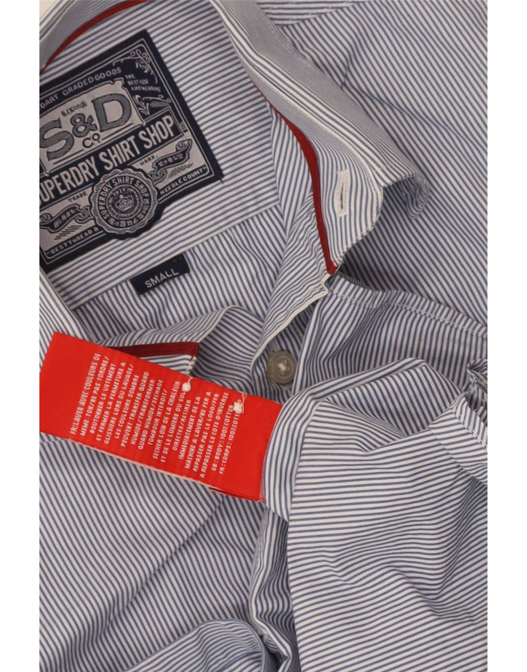 Superdry Chemise Homme Petite Rayure Bleue En Coton