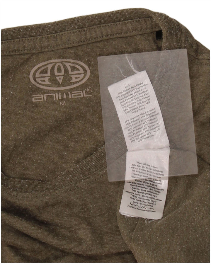 Animal T-Shirt Graphique Homme Kaki Moyen Coton