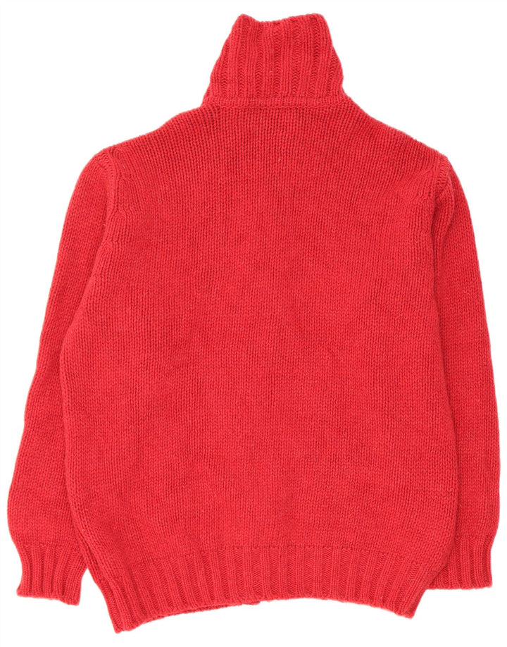 White Sails Pull Cardigan Homme Grande Laine Vierge Rouge