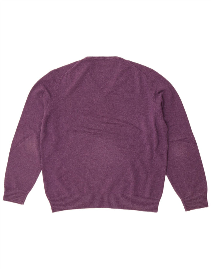 Massimo Dutti Pull col V pour homme en laine violette Taille L