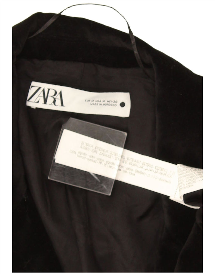 Zara Veste blazer en velours à 2 boutons pour homme UK 38 en coton noir moyen