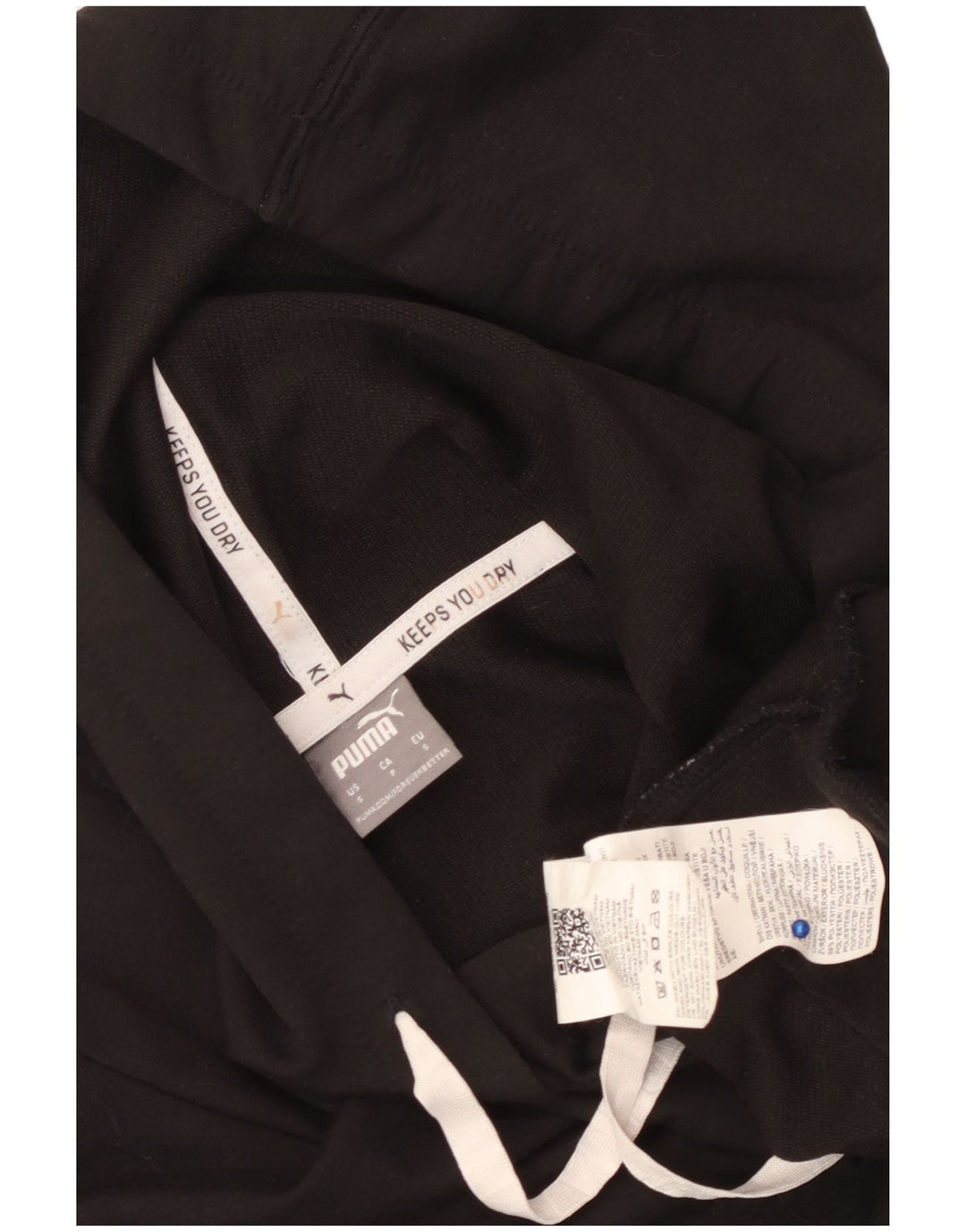 PUMA Sweat à capuche court surdimensionné pour femme UK 10 Petit Noir Polyester