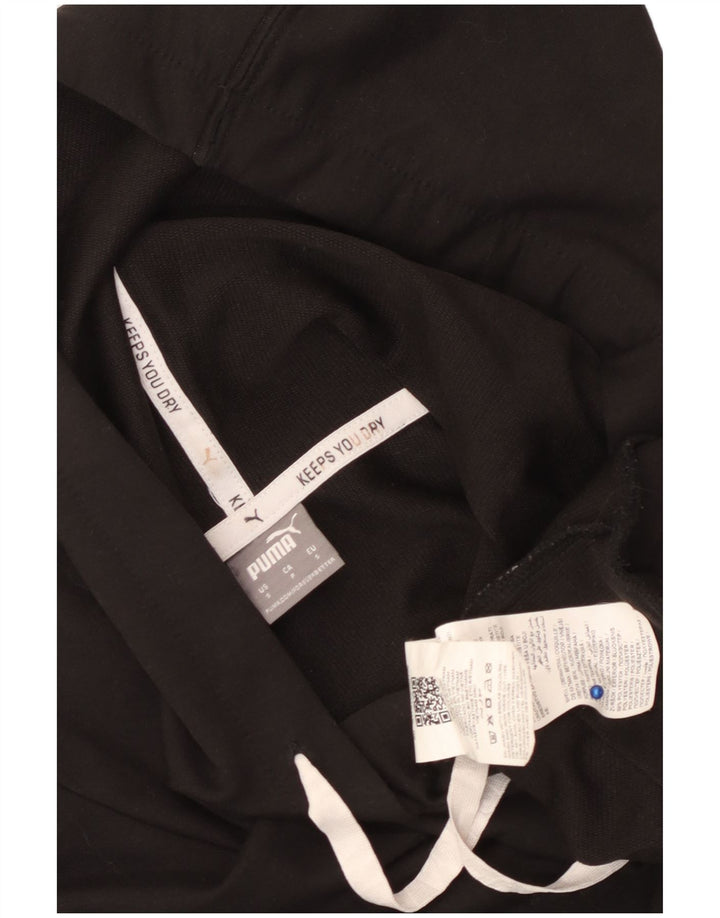 PUMA Sweat à capuche court surdimensionné pour femme UK 10 Petit Noir Polyester