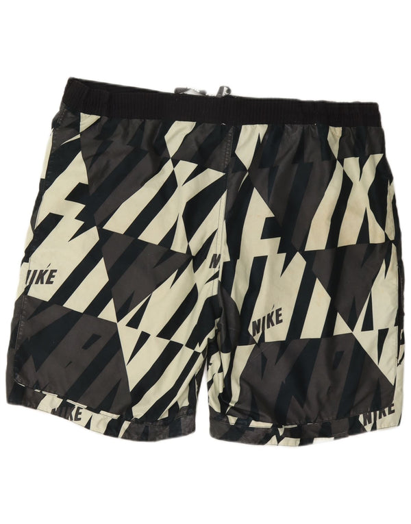 Nike Short de bain graphique pour hommes, grand, noir, polyester