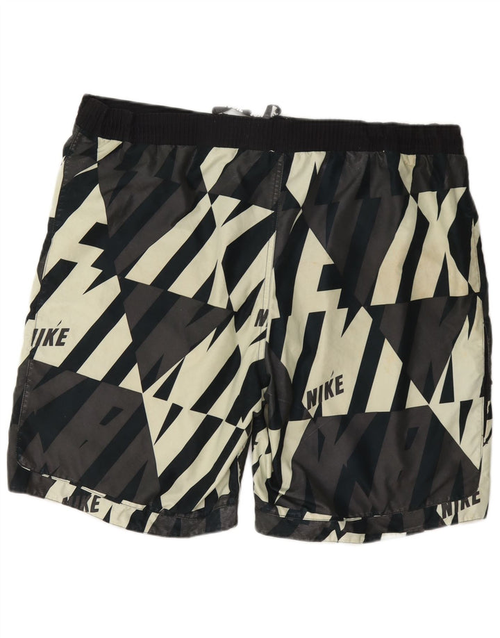Nike Short de bain graphique pour hommes, grand, noir, polyester