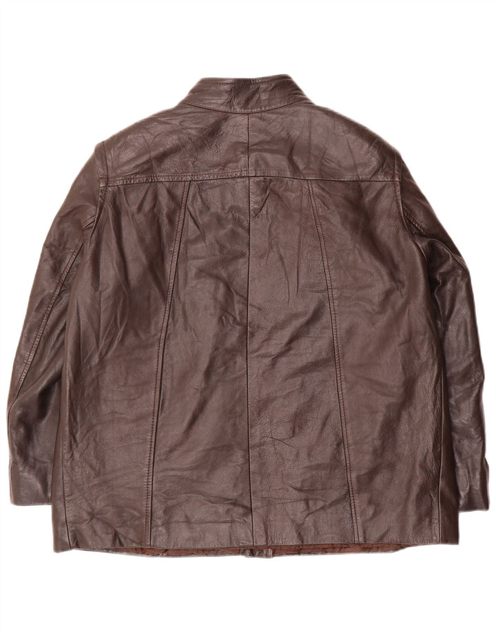 Veste en cuir femme vintage UK 18 XL Cuir Marron