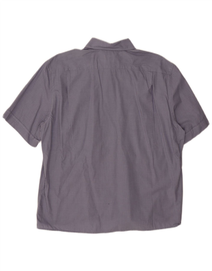 Lacoste Chemise à manches courtes pour hommes Taille 42 Grand coton bleu