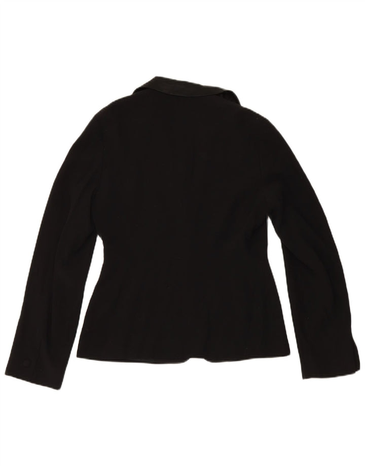 Laura Ashley Veste blazer à 1 bouton pour femme UK 12 Noir moyen