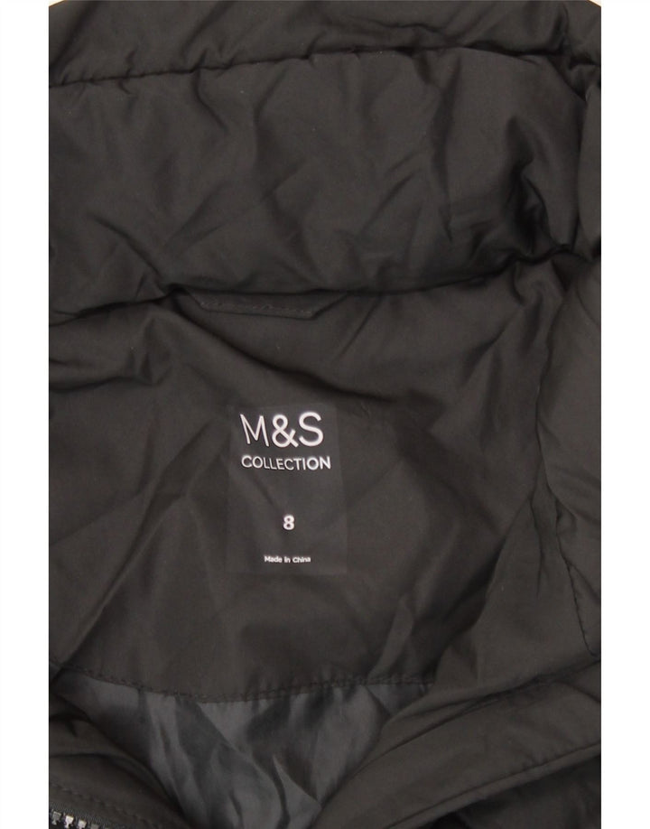 Marks & Spencer Veste matelassée à capuche pour femme UK 8 Small Noir Polyester