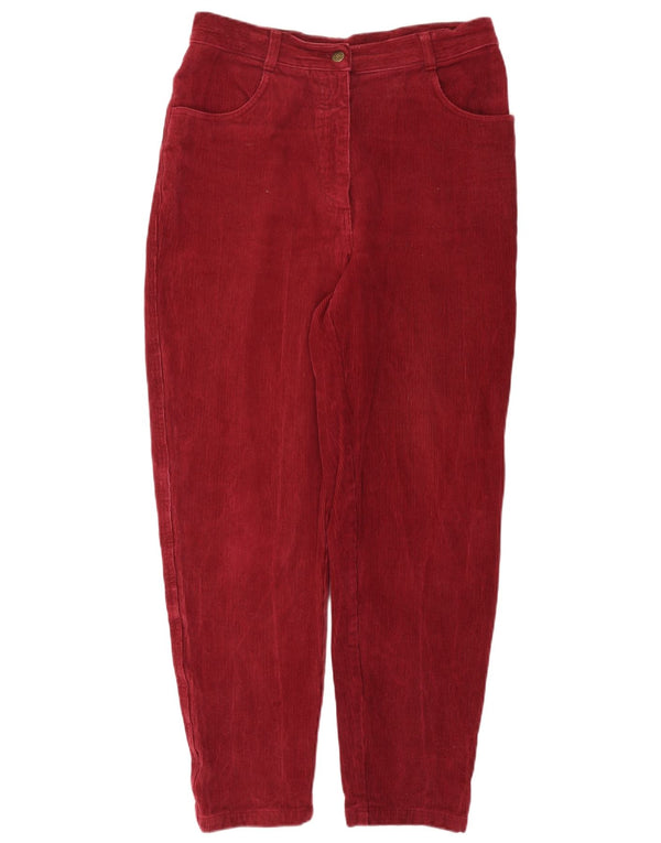 Pantalon vintage femme taille haute en velours côtelé EU 44 XL W34 L30 Bourgogne