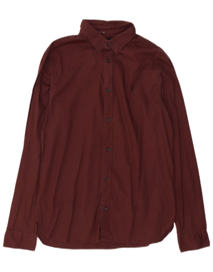 All Saints Chemise Homme Coton Bordeaux Moyen