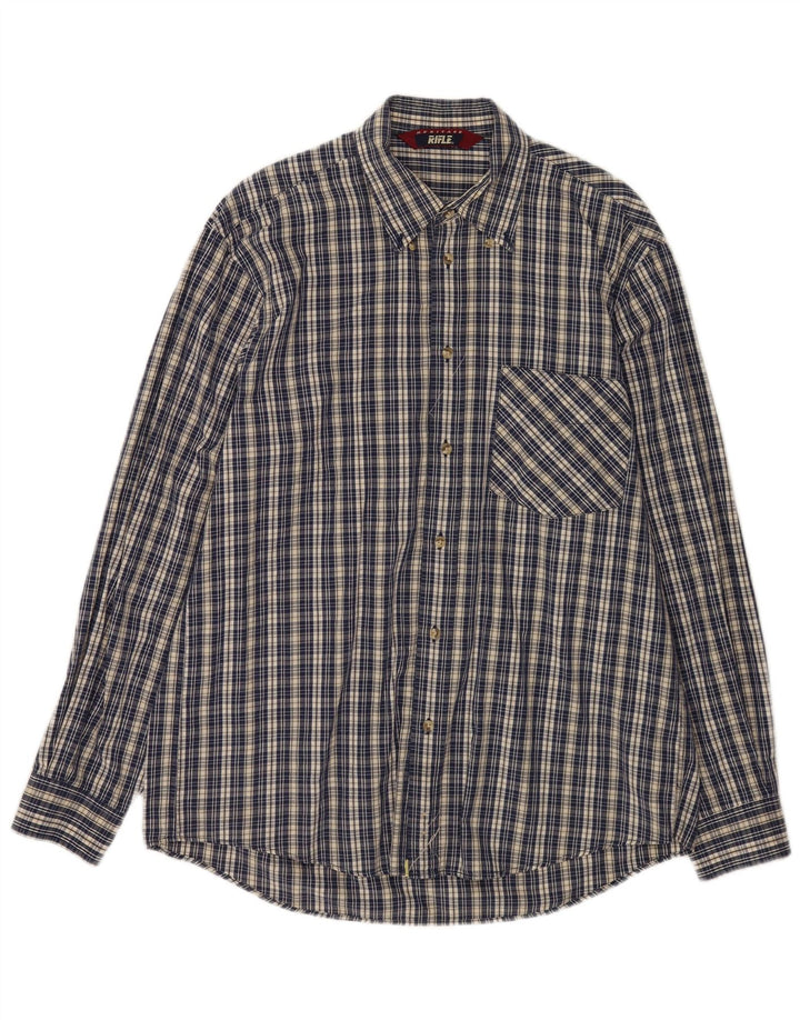 Rifle Chemise Heritage Homme Grand Carreau Bleu Marine Coton