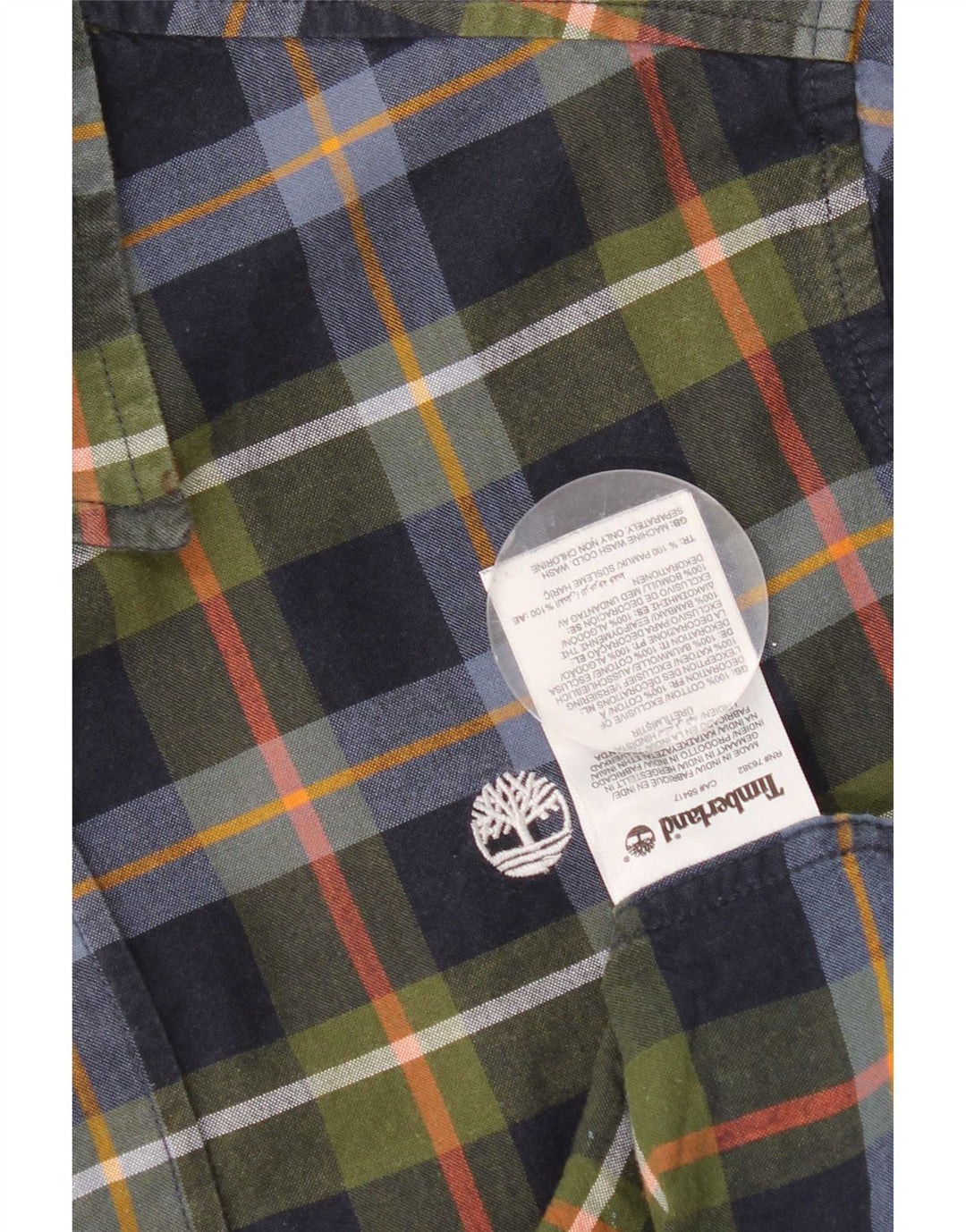 Timberland Chemise à manches courtes homme bleu marine moyen à carreaux en coton
