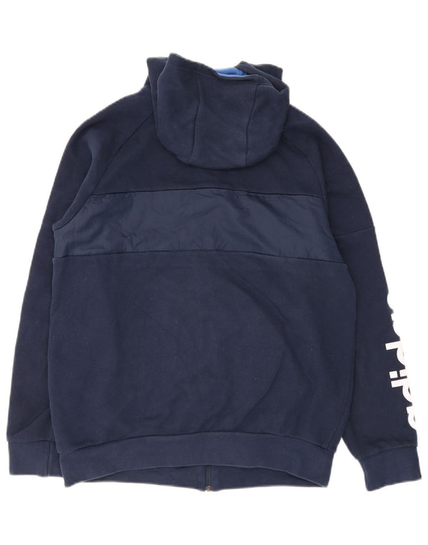 Adidas Pull à capuche zippé graphique pour garçon 14-15 ans Bleu marine Colourblock