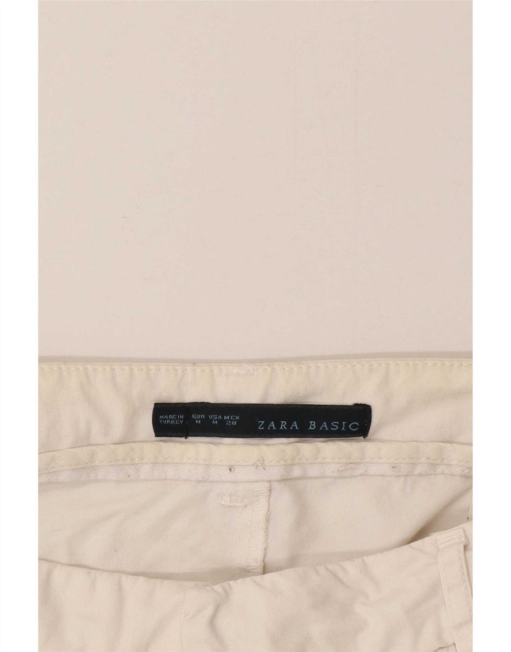 Pantalon Chino Slim Femme Zara Moyen W32 L30 Coton Blanc