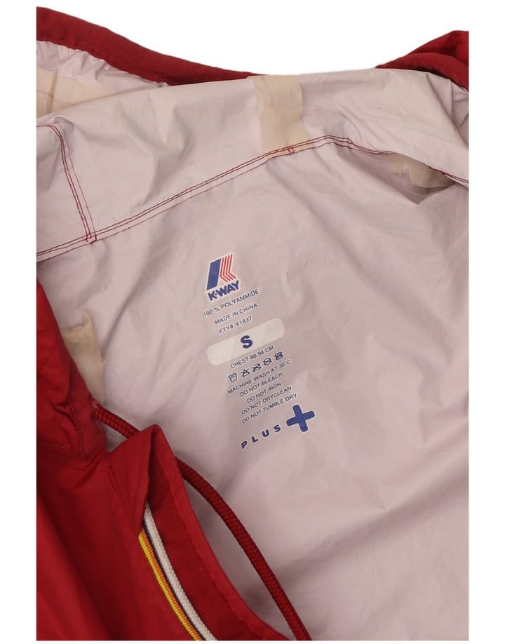 K-Way Veste de pluie à capuche pour homme UK 10 Small Rouge Polyamide