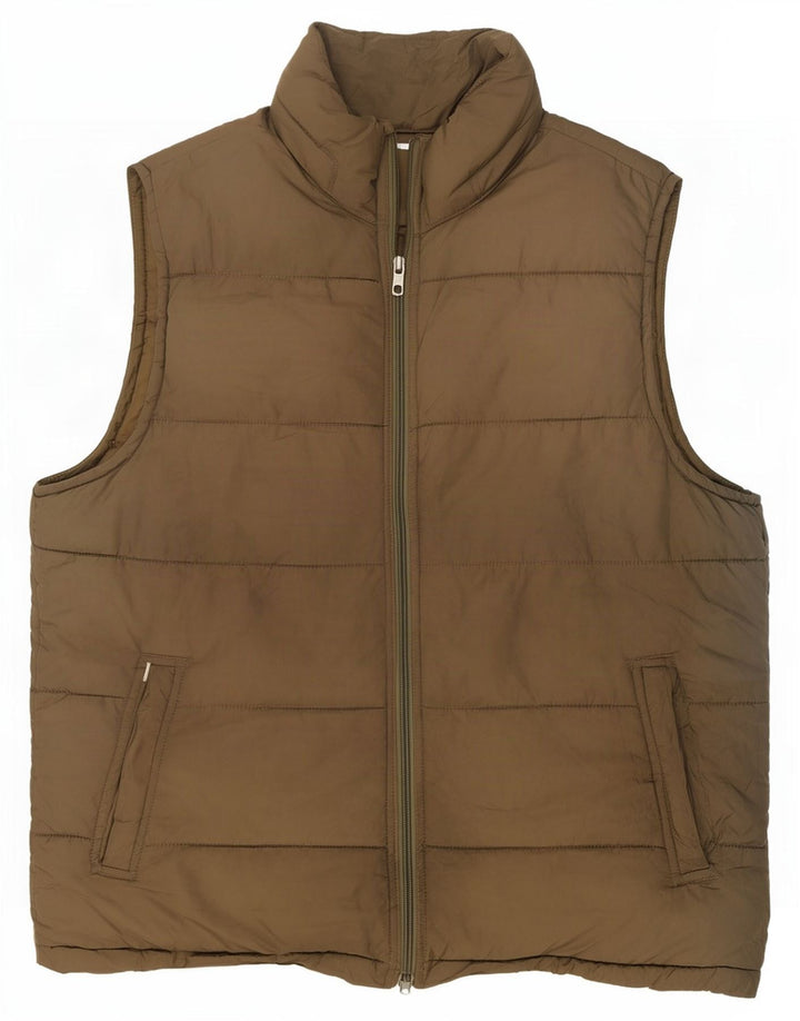 Gap Gilet rembourré pour homme UK 38 Medium Kaki Polyester
