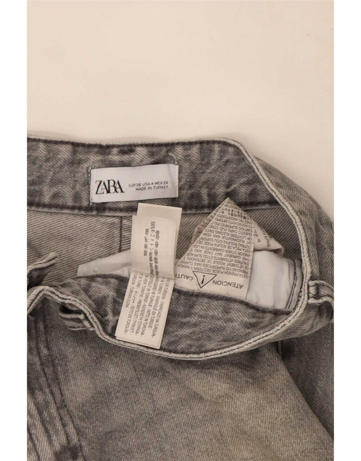 Zara Jeans Bootcut Femme EU 36 XS W26 L33 Gris Coton