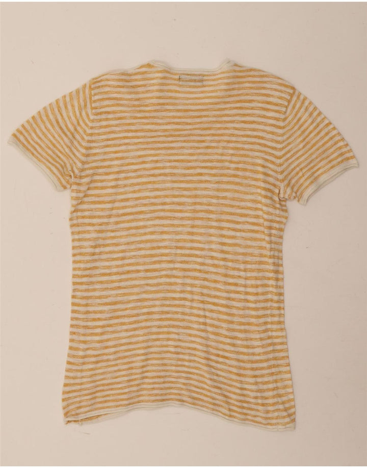 Zara T-Shirt Homme Petit Haut Rayé Jaune
