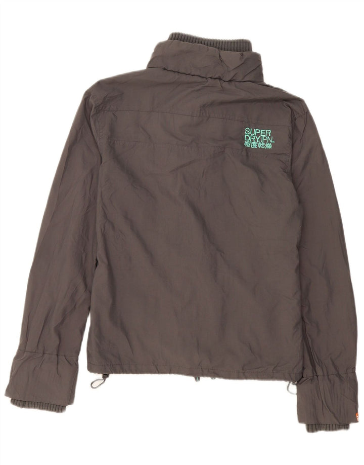 Superdry Veste Bomber Femme UK 16 Large Gris Nylon