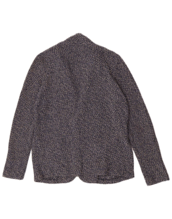 Zara Veste blazer en tricot à 2 boutons pour garçon 13-14 ans Bleu chiné en coton