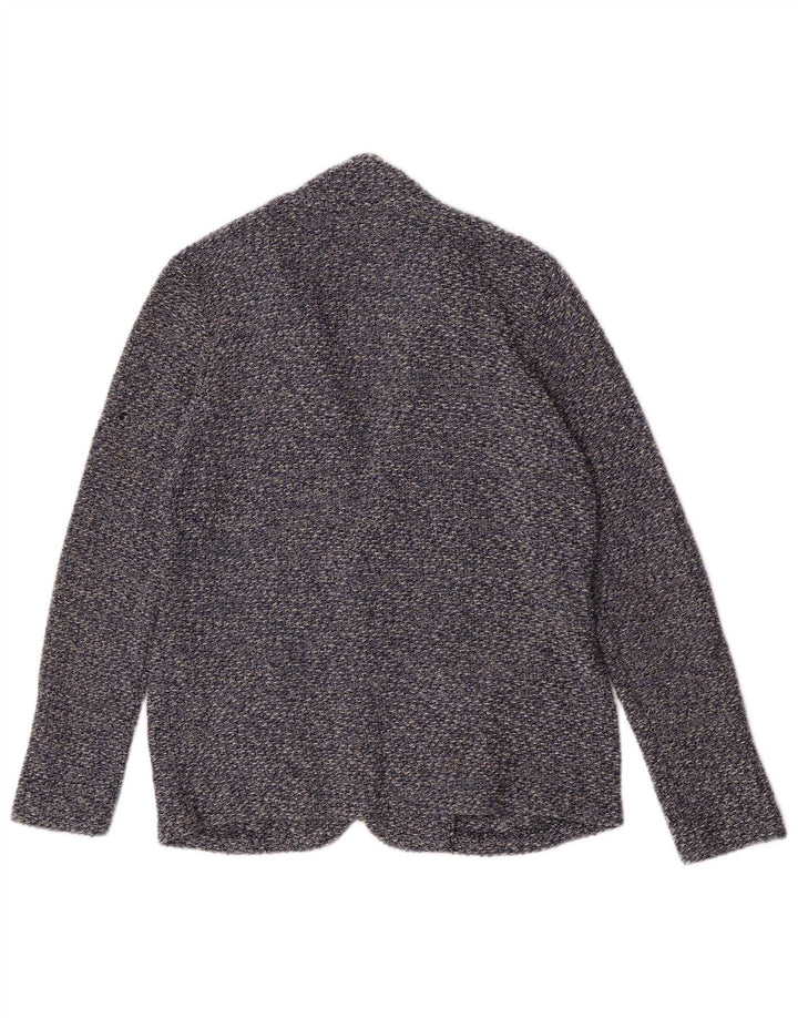 Zara Veste blazer en tricot à 2 boutons pour garçon 13-14 ans Bleu chiné en coton