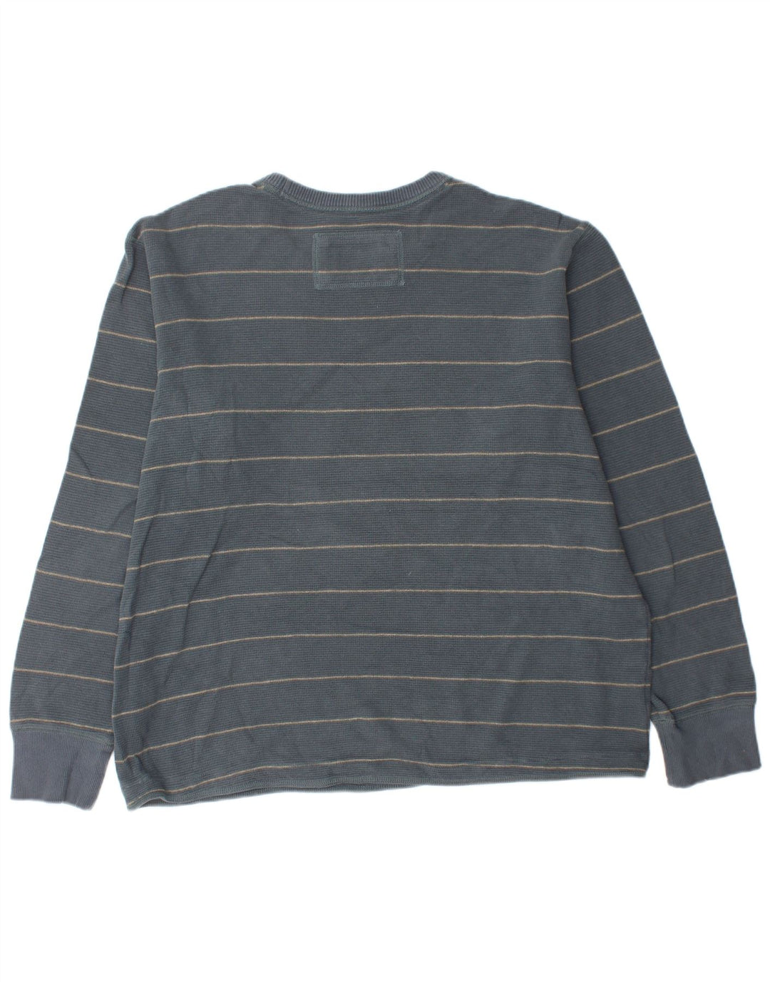 EDDIE BAUER Haut Homme Manches Longues XL Bleu Rayé Coton