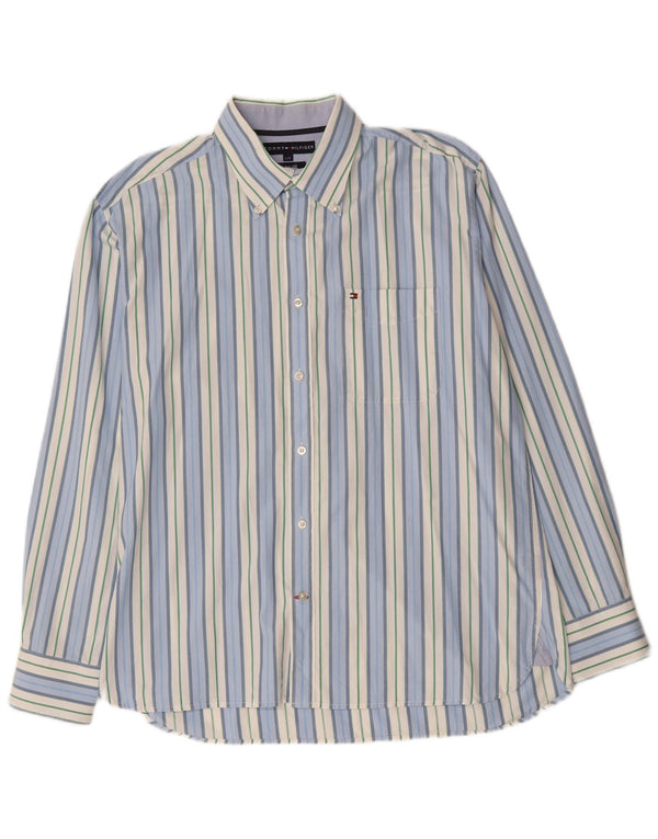 Tommy Hilfiger Chemise Homme Large Bleu Rayé Coton