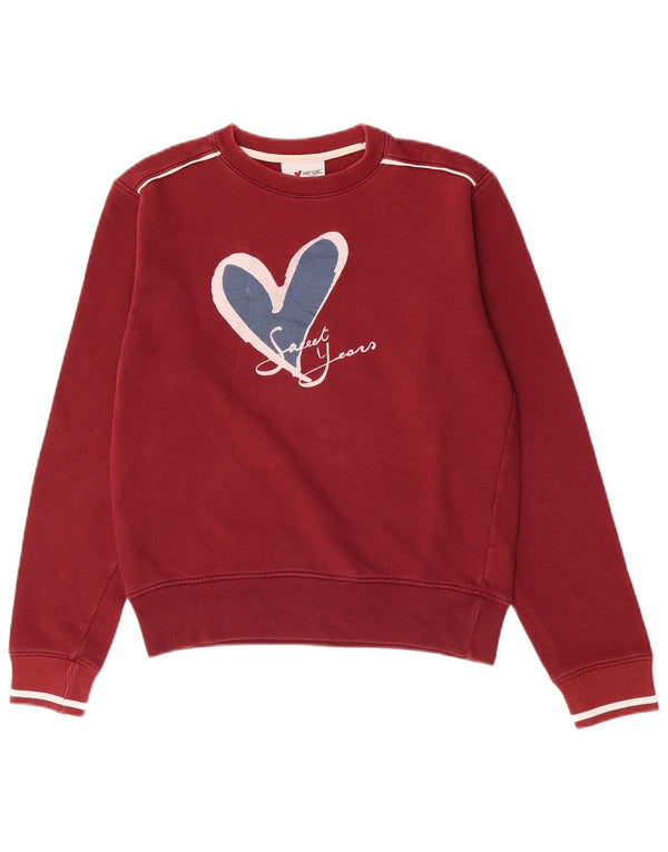 Sweet Years Sweat-shirt surdimensionné graphique pour femme UK 10 Petit Bordeaux