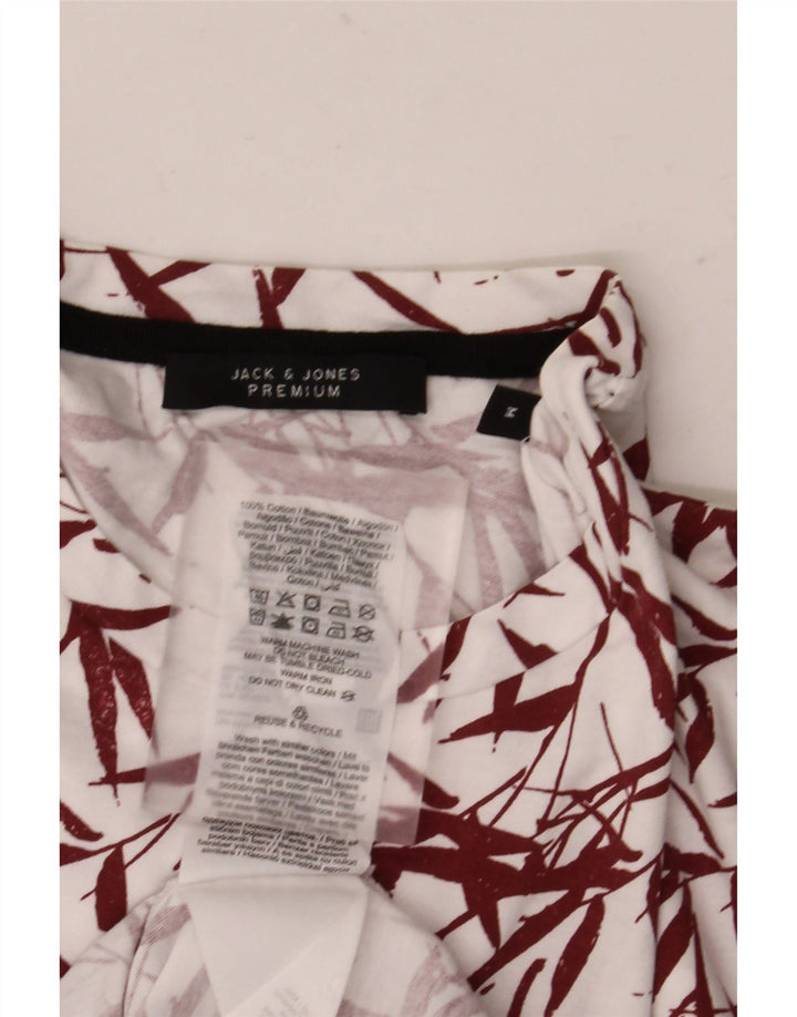 Jack & Jones T-Shirt Homme Blanc Moyen Coton Floral