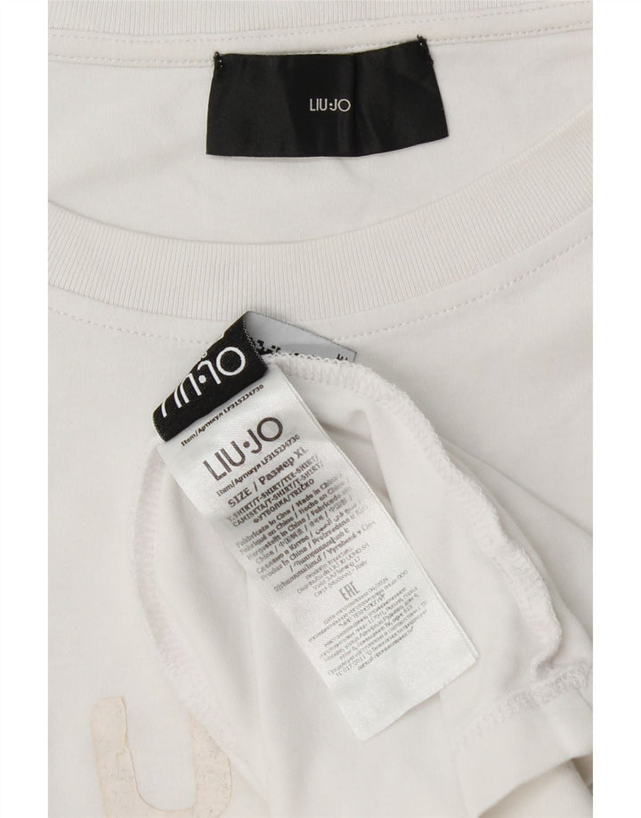 LIU JO T-Shirt Graphique Homme Top XL Coton Blanc