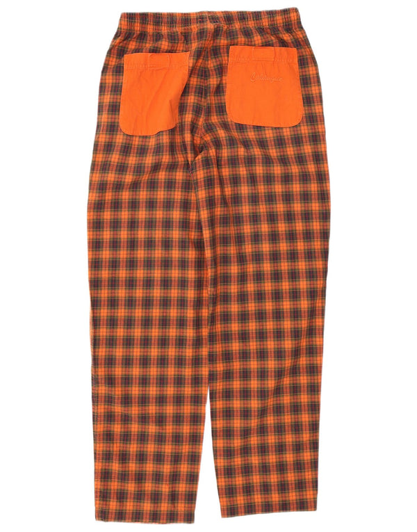 Think Pink Pantalon de survêtement graphique pour homme en coton à petits carreaux orange
