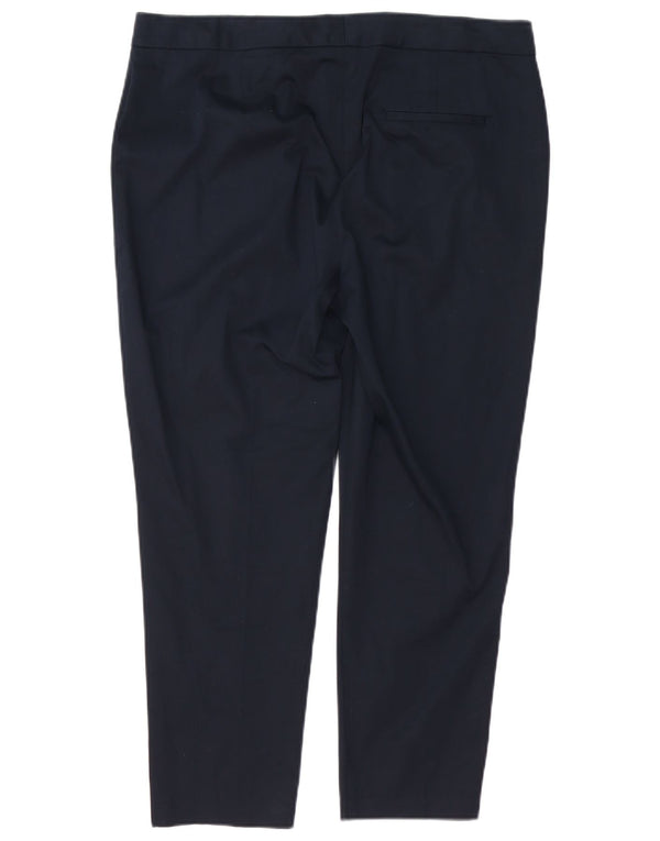 MARKS & SPENCER Pantalon décontracté slim pour femme UK 16 Large W36 L26 Bleu marine