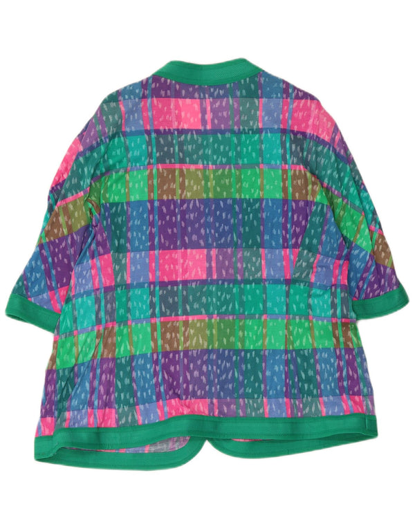 Liola Veste blazer à 4 boutons pour femme UK 16 Grand carreaux multicolores