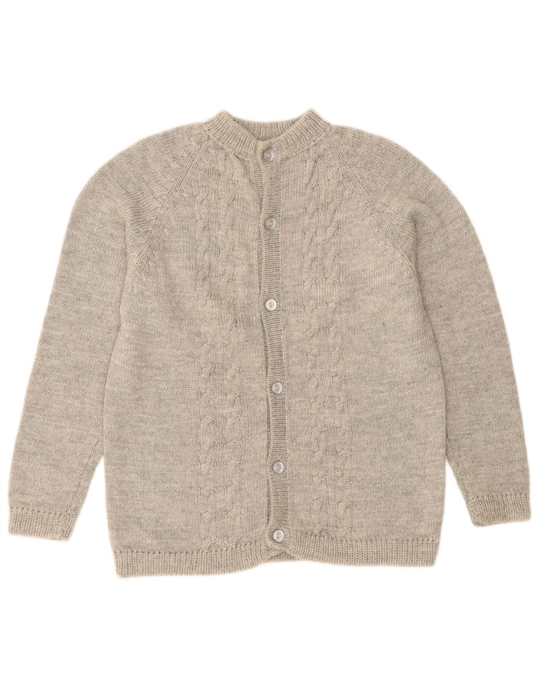 VINTAGE Pull Cardigan Homme Gris Moyen Moucheté