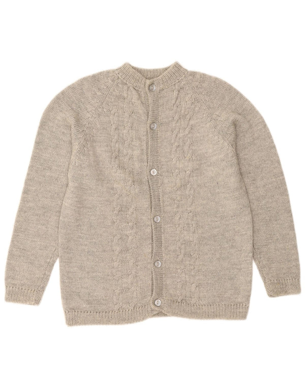 VINTAGE Pull Cardigan Homme Gris Moyen Moucheté