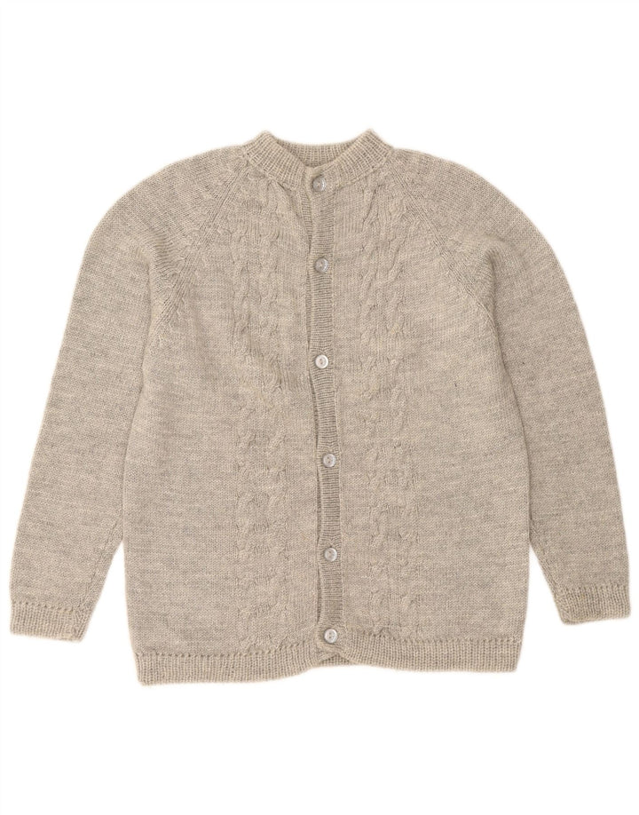 VINTAGE Pull Cardigan Homme Gris Moyen Moucheté