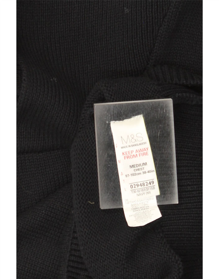 Marks & Spencer Pull à col châle pour homme en coton noir moyen
