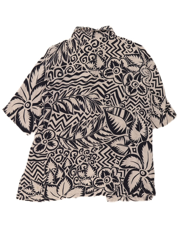 Max Mara Chemisier à manches courtes pour femme UK 16 Large Bleu marine Floral